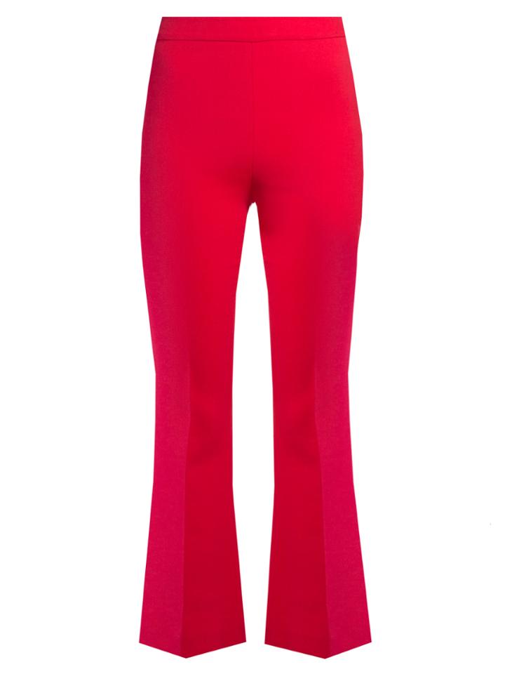 Giambattista Valli High-rise Flared Cotton And Silk-blend Trousers