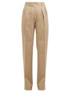 Matchesfashion.com Giuliva Heritage Collection - The Adele Straight Leg Wool Trousers - Womens - Beige