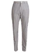 Connolly Striped Straight-leg Cotton Trousers