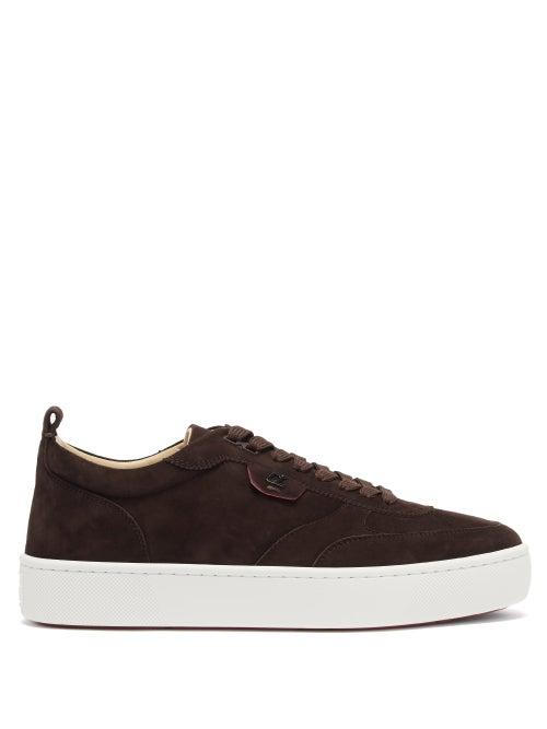 Matchesfashion.com Christian Louboutin - Happyrui Suede Trainers - Mens - Dark Brown
