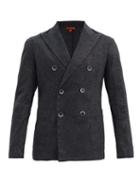 Matchesfashion.com Barena Venezia - Siroco Double-breasted Linen-blend Blazer - Mens - Grey Multi