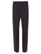 Matchesfashion.com Ssone - Metta Side Stripe Wool-blend Slim-leg Trousers - Womens - Navy