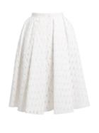 Sara Battaglia Button-through Cotton-blend Fil Coup Full Skirt