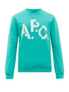 Matchesfashion.com A.p.c. - Decale Spliced Logo Print Cotton Sweatshirt - Mens - Green