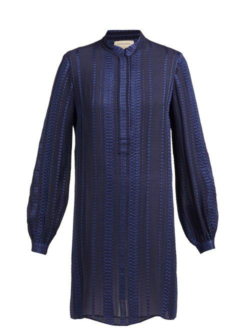 Matchesfashion.com Zeus + Dione - Hera Silk Blend Crepe Dress - Womens - Navy