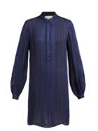 Matchesfashion.com Zeus + Dione - Hera Silk Blend Crepe Dress - Womens - Navy