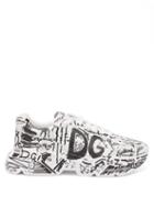 Dolce & Gabbana - Graffiti-print Leather Trainers - Mens - Black White