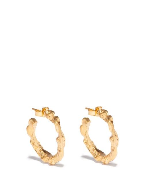 Hermina Athens - Full Moon Gold-plated Hoop Earrings - Womens - Gold