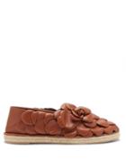 Matchesfashion.com Valentino Garavani - Atelier Petal-effect Leather Espadrilles - Womens - Tan
