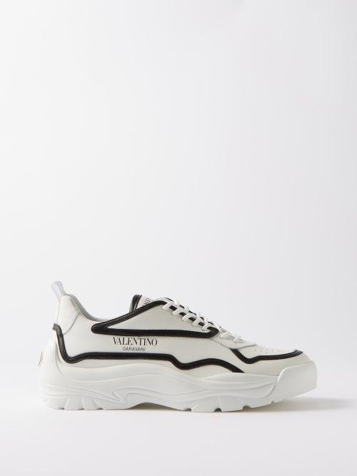 Valentino Garavani - Gumboy Leather Trainers - Mens - White Black