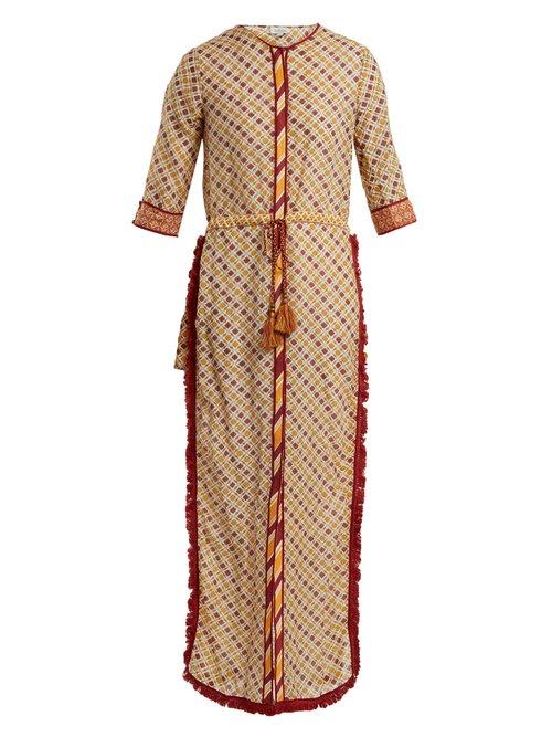 Matchesfashion.com Talitha - Tutsi Graphic Print Cotton And Silk Blend Cover Up - Womens - Orange Multi