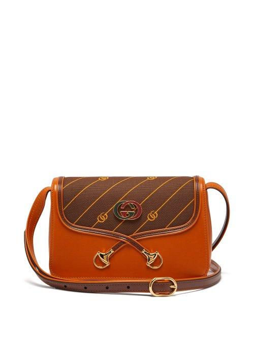 Matchesfashion.com Gucci - Gg Logo Leather And Canvas Shoulder Bag - Womens - Tan Multi