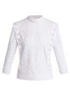 Sea Ila Crochet Lace-embroidered Cotton Blouse