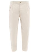 Folk - Assembly Pleated Cotton-canvas Trousers - Mens - Beige