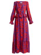 Matchesfashion.com Borgo De Nor - Lily Marquesa Floral Print Silk Dress - Womens - Red Multi