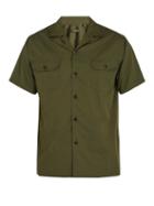 Matchesfashion.com Berluti - Short Sleeved Cotton And Silk Blend Shirt - Mens - Green