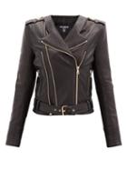 Matchesfashion.com Balmain - Perfecto Belted Leather Jacket - Womens - Black