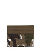 Valentino Camouflage-print Leather And Canvas Cardholder