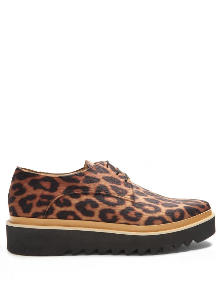 Stella Mccartney Leopard-print Platform Derby Shoes