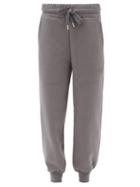 Matchesfashion.com Adidas By Stella Mccartney - High-rise Organic Cotton-blend Jersey Track Pants - Womens - Grey