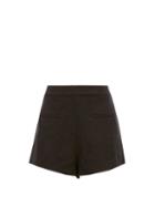 Matchesfashion.com Sir - Isa High Rise Faux Pocket Linen Blend Shorts - Womens - Black