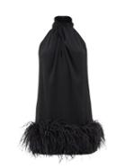 Matchesfashion.com 16arlington - Cynthia Feather-trimmed Crepe Dress - Womens - Black