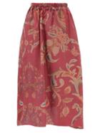 By Walid - Nadia 19th-century Chinese Printed-silk Skirt - Womens - Red Print