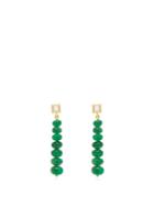 Matchesfashion.com Azlee - Rich Emerald & 18kt Gold Drop Earrings - Womens - Gold