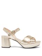Matchesfashion.com Prada - Metallic Leather Platform Sandals - Womens - Gold