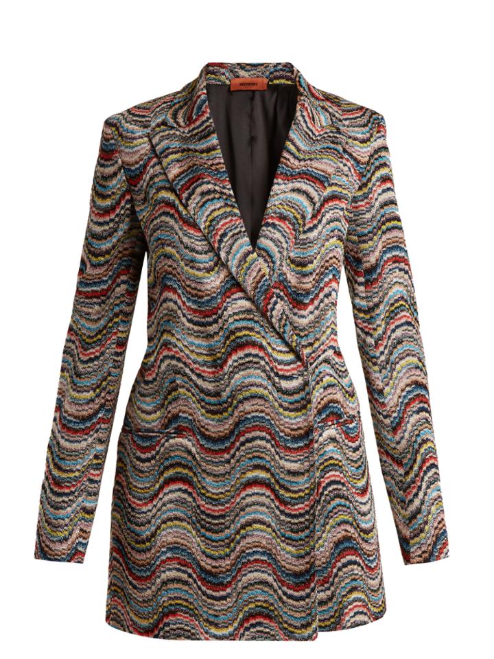 Missoni Double-breasted Peak-lapel Wave-pattern Blazer