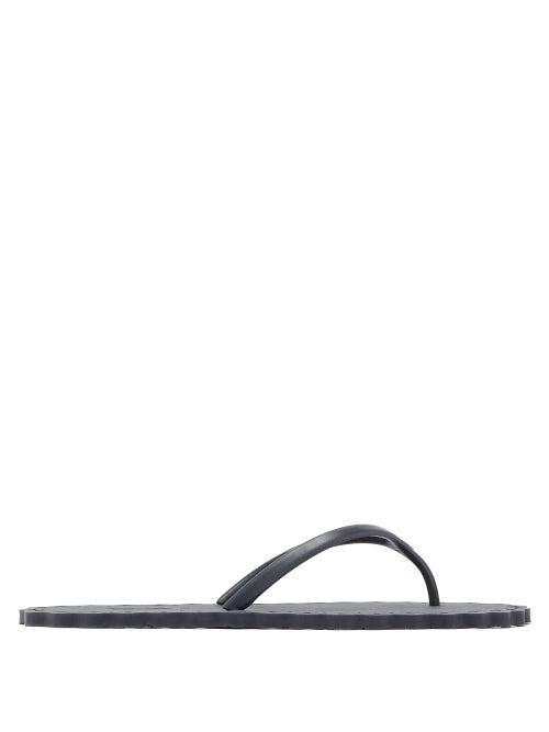 Matchesfashion.com Carlotha Ray - Laser-cut Pattern Scented-rubber Flip Flops - Womens - Dark Grey