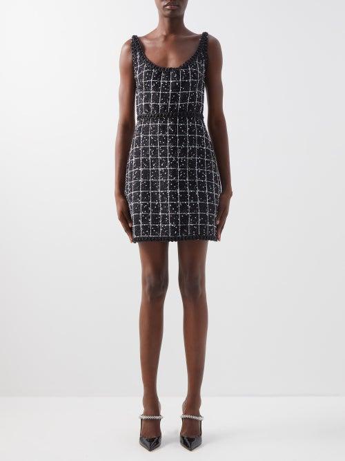Giambattista Valli - Braid-trim Tweed Mini Dress - Womens - Black White