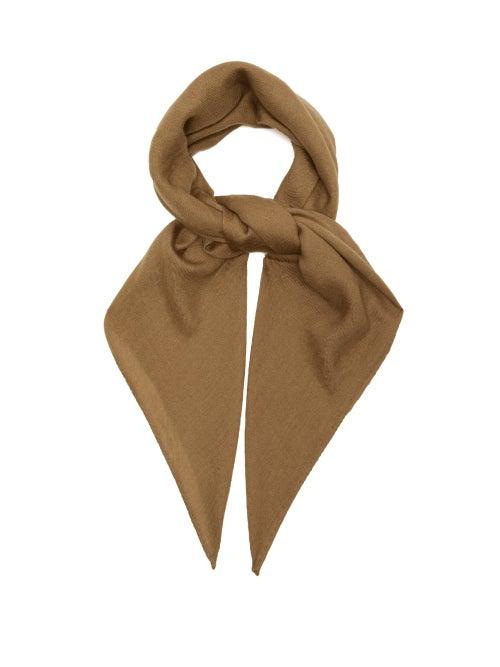 Matchesfashion.com Ryan Roche - Rolled Edge Cashmere Scarf - Womens - Brown