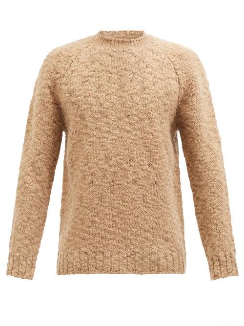 Auralee - Raglan-sleeve Slubbed-wool Sweater - Mens - Beige