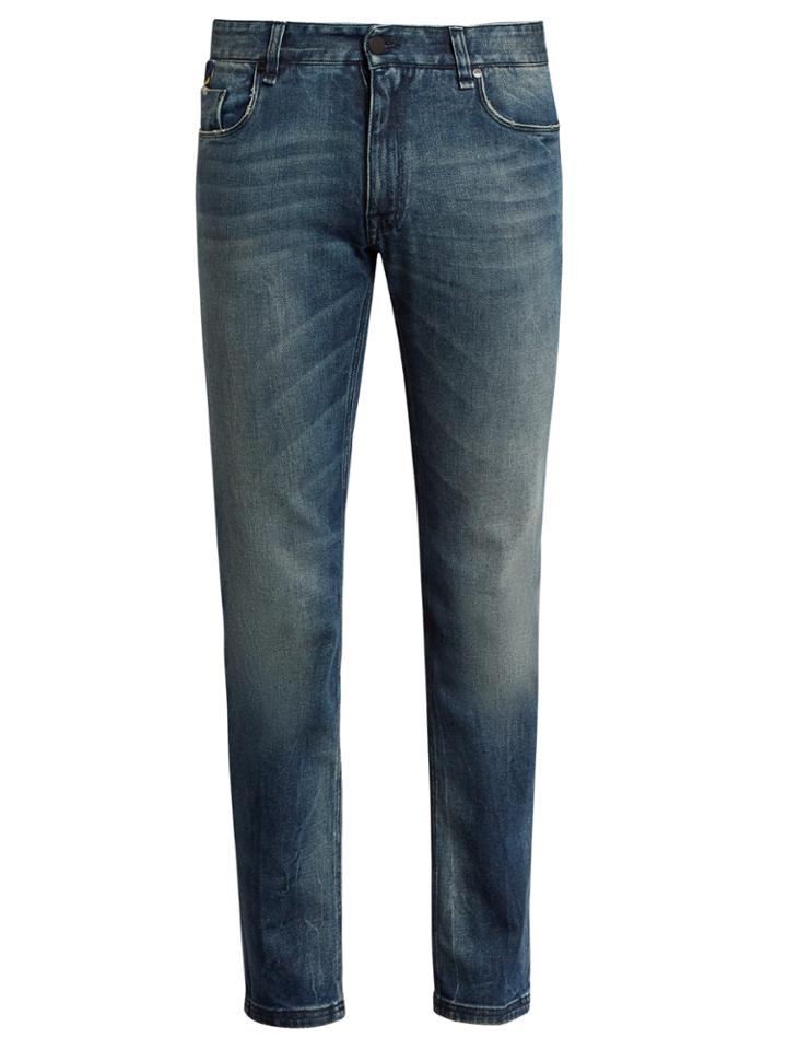 Fendi Bag Bugs-embroidered Slim-leg Jeans