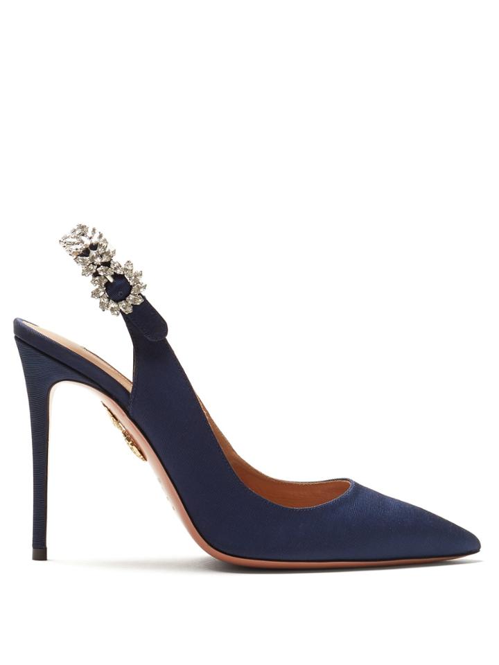 Aquazzura Portrait Of A Lady 115 Embellished Slingback Pumps