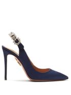 Aquazzura Portrait Of A Lady 115 Embellished Slingback Pumps