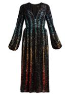 Matchesfashion.com Saloni - Camille Gradient Sequinned Dress - Womens - Black Multi