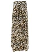 Raey - Watercolour Leopard Print Silk Maxi Skirt - Womens - Ivory Multi