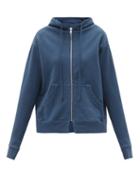 Matchesfashion.com Domi - Zipped Organic-cotton Jersey Hooded Sweatshirt - Womens - Navy