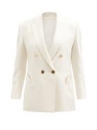 Blaz Milano - Venus Double-breasted Silk-blend Suit Jacket - Womens - White