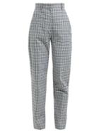Matchesfashion.com Joseph - Electra Bowling Check High Waisted Trousers - Womens - Blue Multi