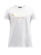 Mens Rtw Balmain - Logo-print Cotton-jersey T-shirt - Mens - White