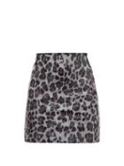 Matchesfashion.com Art School - Leopard-print Leather Mini Skirt - Womens - Leopard