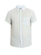 Frescobol Carioca Short-sleeved Striped Linen Shirt