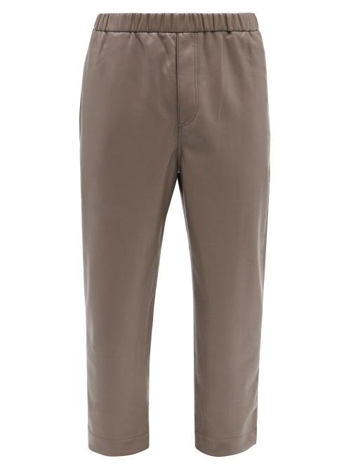 Mens Rtw Nanushka - Gabe Vegan-leather Straight-leg Trousers - Mens - Grey