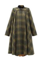 Matchesfashion.com Gucci - Velvet-collar Checked-wool Cape Coat - Womens - Grey Multi