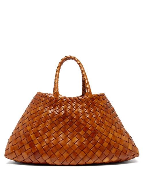 Dragon Diffusion - Santa Croce Small Woven-leather Tote Bag - Womens - Tan