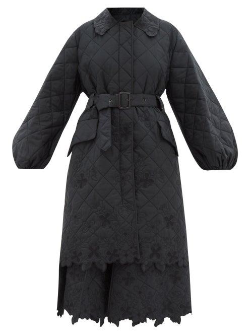 Cecilie Bahnsen - Jennifer Quilted-satin Coat - Womens - Black