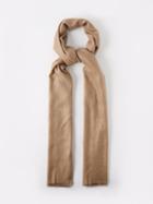 Brunello Cucinelli - Metallic Fringed Cashmere-blend Scarf - Womens - Light Brown